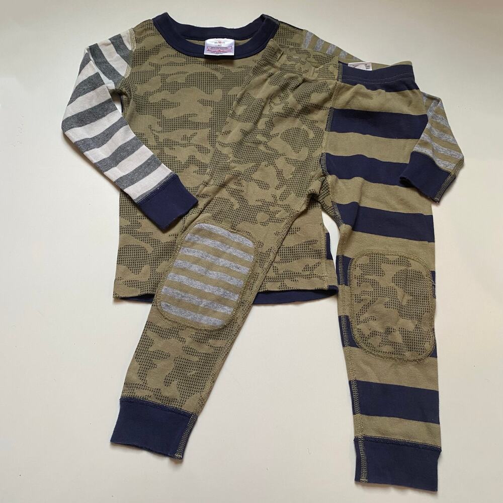 Hanna Andersson Camo Mix It Up Stripes Long Sleeve PJs Pajamas